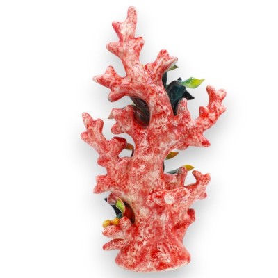Coral con Marina composición en preciosa cerámica totalmente realizada y decorada a mano - Medidas aproximadas 30x20 cm.