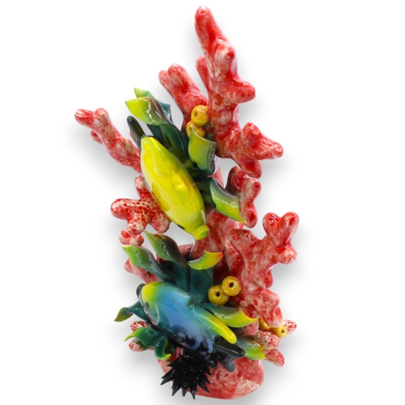 Coral con Marina composición en preciosa cerámica totalmente realizada y decorada a mano - Medidas aproximadas 30x20 cm.