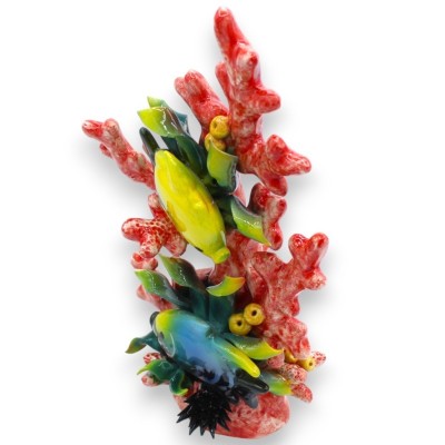 Coral con Marina composición en preciosa cerámica totalmente realizada y decorada a mano - Medidas aproximadas 30x20 cm.