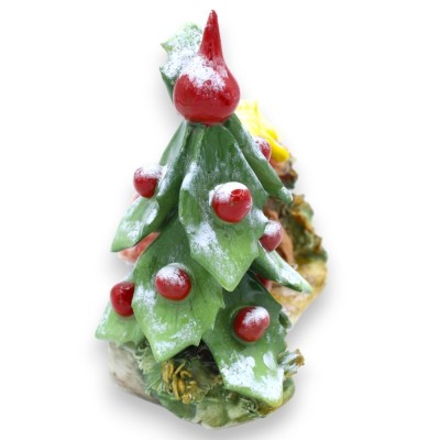 Crèche Cabane de Neige en céramique sicilienne, avec Comète et arbre avec pointe - 2 Options de Taille (1pc) - 
