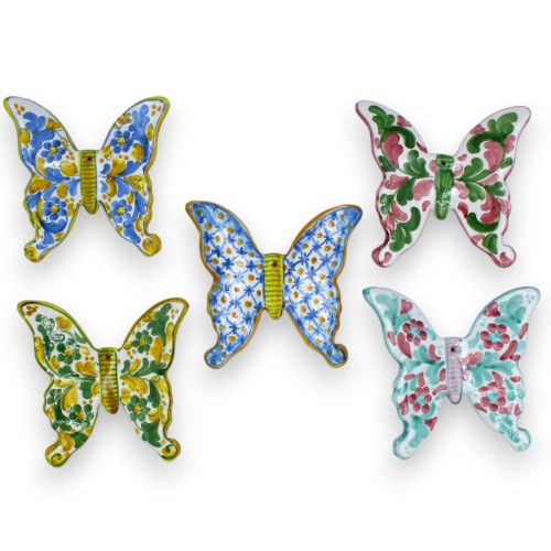 Papillon suspendu, en céramique sicilienne, h environ 12 x 12 cm. (1pc) avec 8 options de décoration MD2 - 