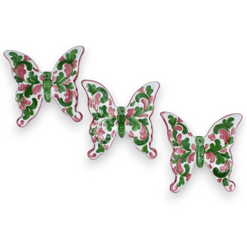 Hanging butterfly, in Sicilian ceramic, h approx. 12 x 12 cm. (1pc) with 8 MD2 decoration options - 