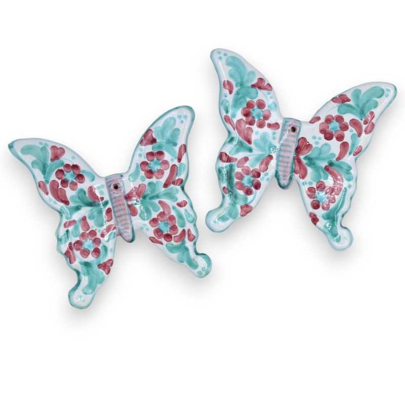Farfalla da appendere, in ceramica siciliana h 12 x 12 cm ca. (1pz) con 8 Opzioni decoro MD2 - 