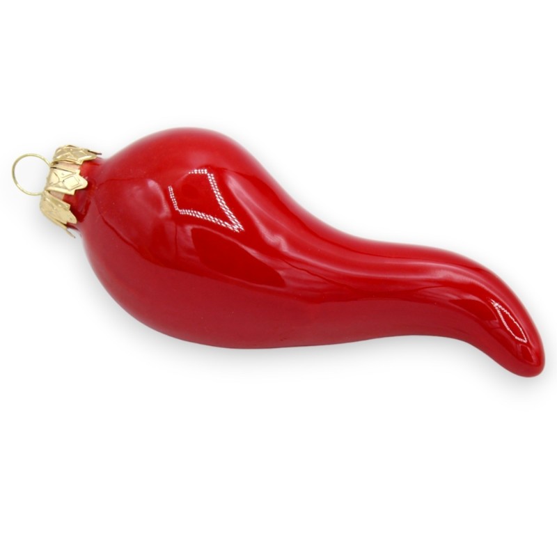 Sicilian ceramic lucky horn model Christmas ball, approx. 13 cm high. (1pc) with 9 color options - 