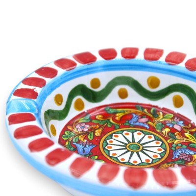 Cinzeiro de cerâmica siciliana - Ø aproximadamente 10 cm (1 unidade) Cor e decoração com tema aleatório da Sicília - 