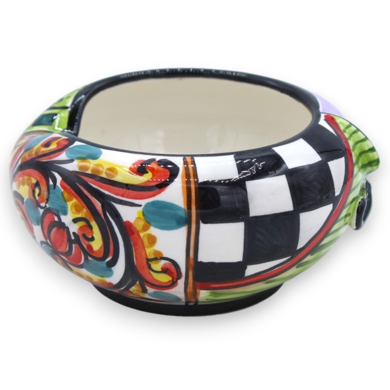Popielniczka ceramiczna Caltagirone z twarzą - Ø ok. 12 cm (1 szt.) Wielokolorowe i wielodekorowe - 