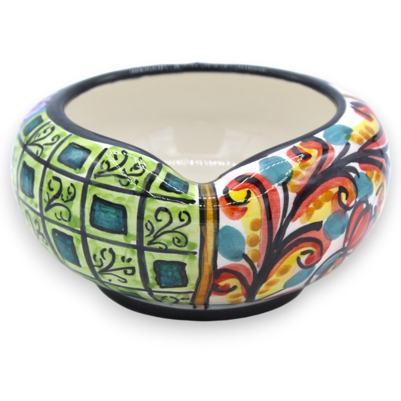 Popielniczka ceramiczna Caltagirone z twarzą - Ø ok. 12 cm (1 szt.) Wielokolorowe i wielodekorowe - 