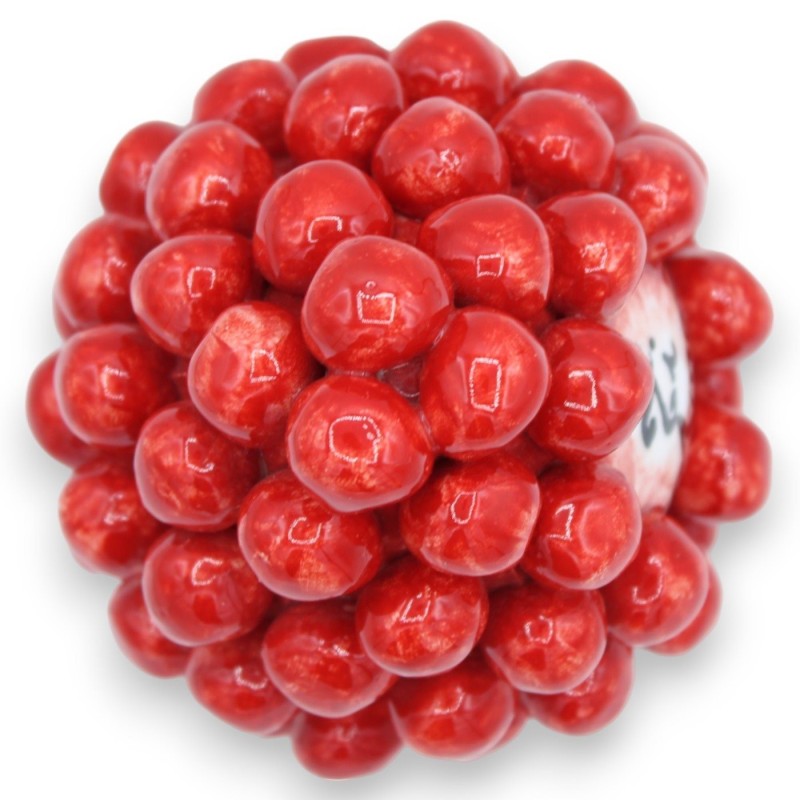 Pigna TI AMO in ceramica Caltagirone, con 3 opzioni Misura (1Unità) Rossa con base decoro San Valentino - 