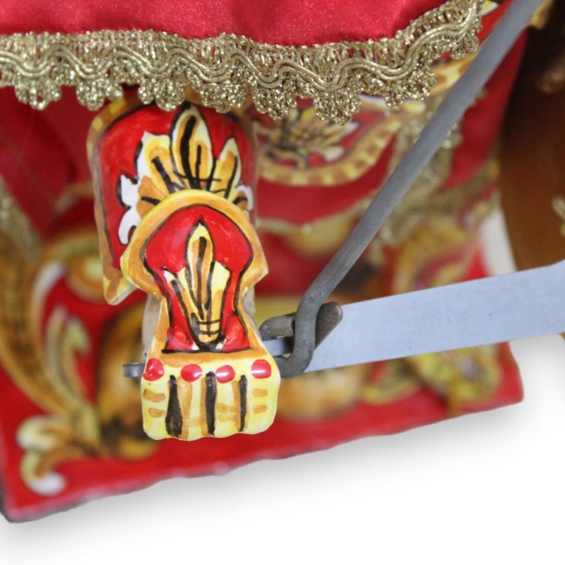Siciliansk docka, Paladin i Caltagirone keramik, h ca 80 cm. Karolingisk linje, bas av lavasten - ORLANDO - - 