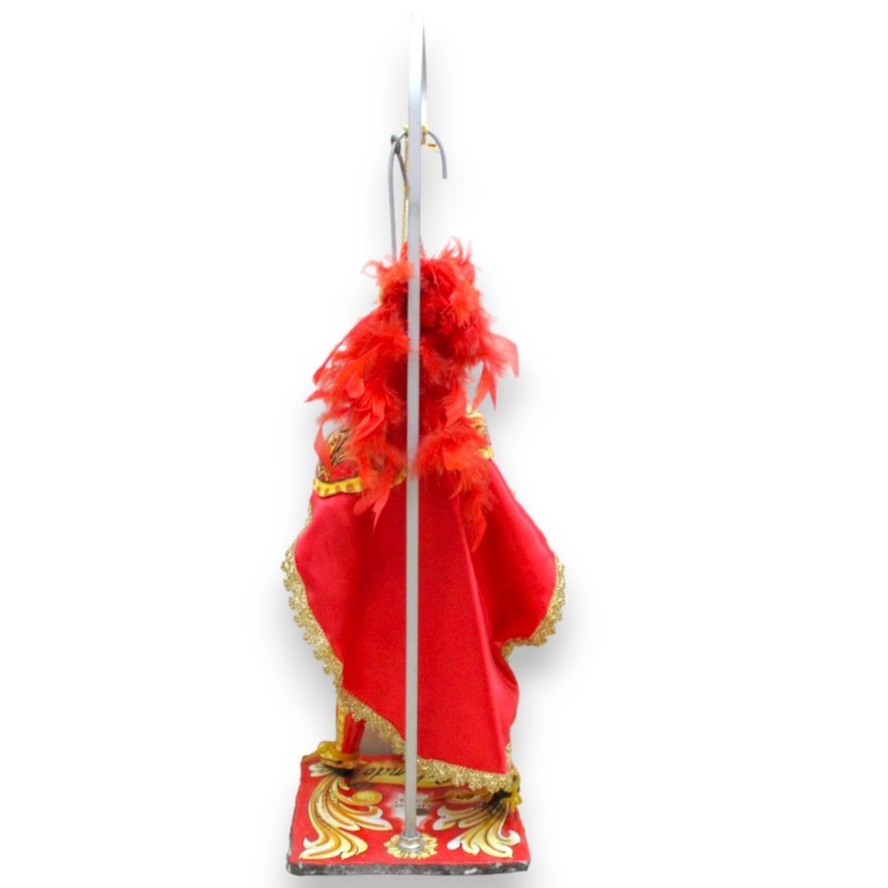 Siciliansk docka, Paladin i Caltagirone keramik, h ca 80 cm. Karolingisk linje, bas av lavasten - ORLANDO - - 