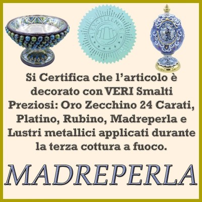 Pigna Multicolor Arlecchino, in ceramica Caltagirone con smalto Madreperla - 5 opzioni Misura (1Unità) MD1 - 