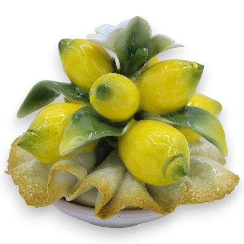 Samenstelling fruitmand, Siciliaans keramiek, ca. h 9 x 9 cm. (1 st) 3 modelopties -  2