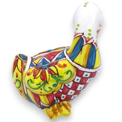 Caltagirone keramisk anka, h ca 15 x 15 cm. Siciliansk vagn dekoration - 