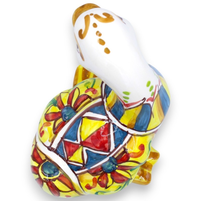 Canard en céramique Caltagirone, h environ 15 x 15 cm. Décoration de charrette sicilienne - 