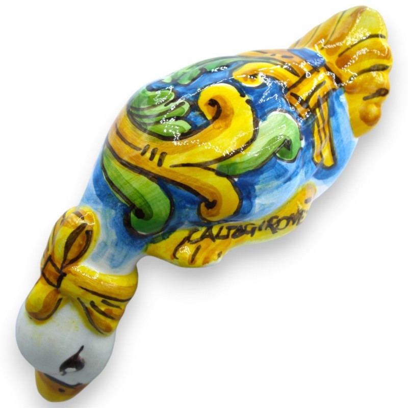 Duck head down, "La Curtigghiara", Caltagirone ceramic, h 10 x 13 cm approx. (1pc) 6 decoration options - 