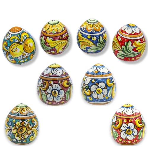 Jajko ceramiczne Caltagirone, wys. ok. 12 cm. (1 szt.) 4 opcje Kolor i losowa dekoracja - 