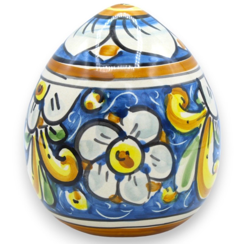 Ei aus Caltagirone-Keramik, H ca. 12 cm. (1 Stück) 4 Optionen Farbe und zufällige Dekoration - 