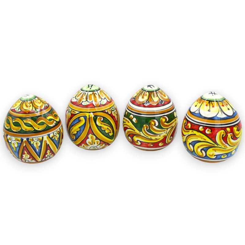 Caltagirone keramiek ei, h ca. 12 cm. (1pc) Veelkleurige en willekeurige decoratie - 