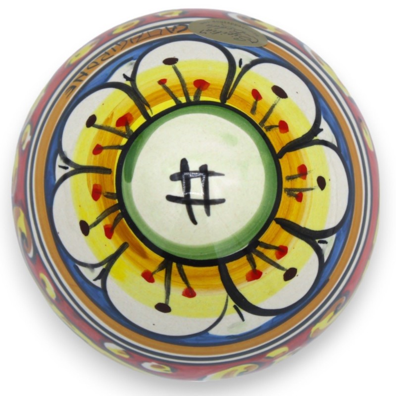 Caltagirone keramiskt ägg, h ca 12 cm. (1st) Flerfärgad och slumpmässig dekoration - 