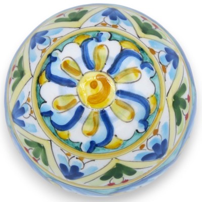 Caltagirone-Keramik-Ei, Höhe ca. 12 cm mehrfarbige barocke und geometrische Dekoration - 