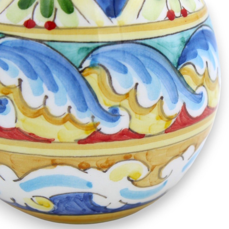 Jajko ceramiczne Caltagirone h ok. 12 cm wielobarwna dekoracja barokowa i geometryczna - 