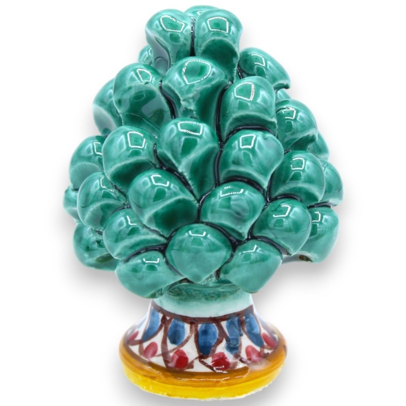 Pinha siciliana, cerâmica Caltagirone, altura 8 / 9 cm aprox. (1pc) Várias opções de cores, haste de decoração aleatória
