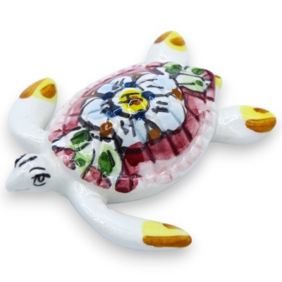Caltagirone-Keramikschildkröte, verschiedene Dekorationen und Farben, H 2 cm x B 7 cm ca. FL-Mod - 