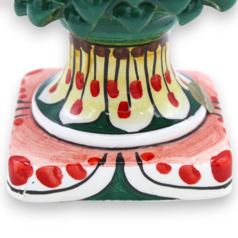 Caltagirone Cono de pino de cerámica, verde, 6 opciones de tamaño (1 pieza) Tallo cuadrado Decoración floral - 