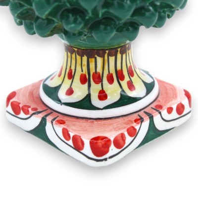 Caltagirone Keramik-Tannenzapfen, grün, 6 Größenoptionen (1 Stück), quadratischer Stiel, Blumendekoration - 