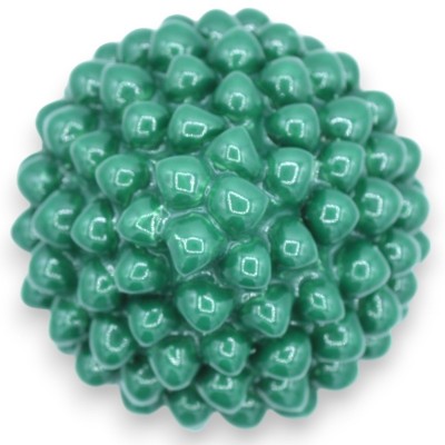 Caltagirone Cono de pino de cerámica, verde, 6 opciones de tamaño (1 pieza) Tallo cuadrado Decoración floral - 