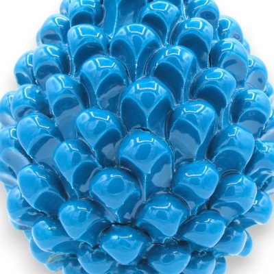 Pigna Ceramica Caltagirone con Base quadrata decorata, Blu Antico con 6 opzioni misura (1Unità) - 