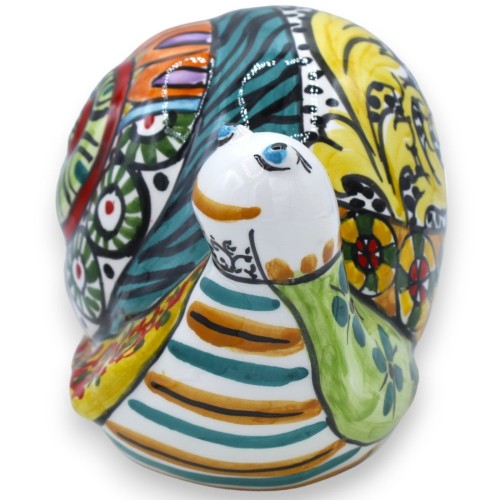 Caltagirone Ceramic Lucky Charm Snail, h 13 and L 21 cm approx. ÉLITE Series Modern Decor -  2