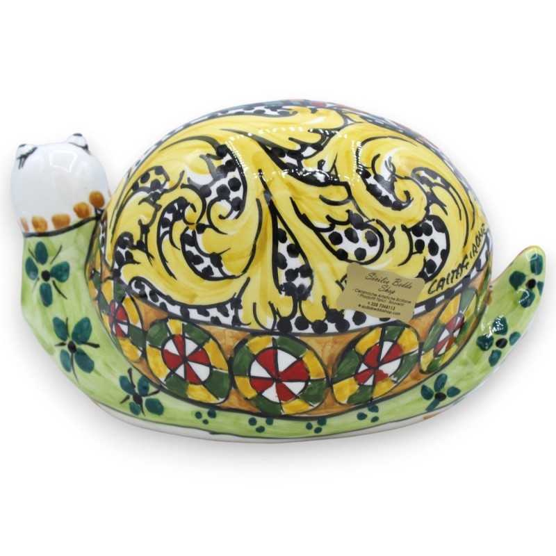 Ceramiczny talizman Caltagirone Ślimak, h 13 i L 21 cm ok. Nowoczesny wystrój serii ÉLITE - 