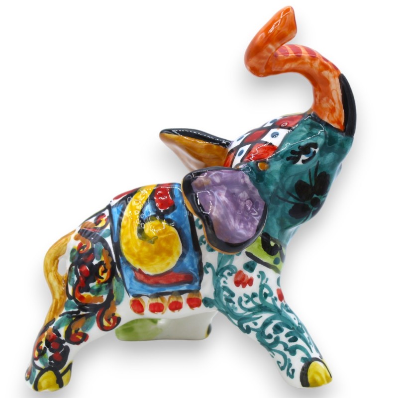 Caltagirone Ceramic Lucky Charm Elephant, 2 Size Options (1pc) Random Color, ÉLITE Series Modern Decor - 