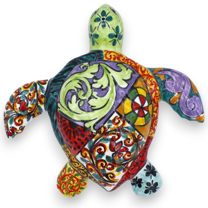 Caltagirone Ceramica Tortuga Marina, L 20 x 20 cm aprox. Serie ÉLITE Decoración moderna - 