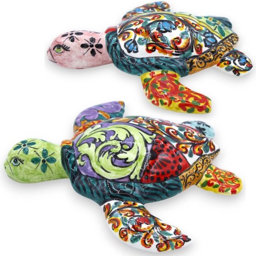 Caltagirone Ceramica zeeschildpad, L 20 x 20 cm ca. Moderne inrichting uit de ÉLITE-serie - 