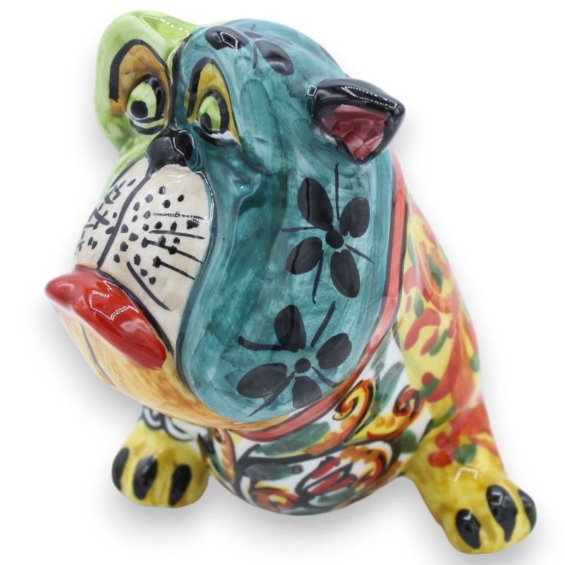 Mops aus Caltagirone-Keramik, H ca. 13 x 18 cm. Moderne Dekoration der ÉLITE-Serie - 