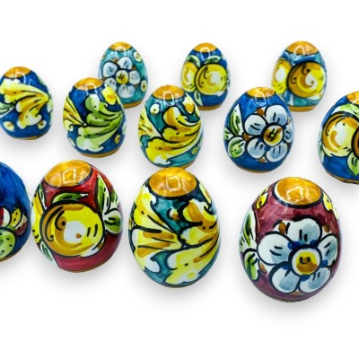 Egg w doskonałej ceramicznej wysokości Caltagirone około 5,5 cm - 
