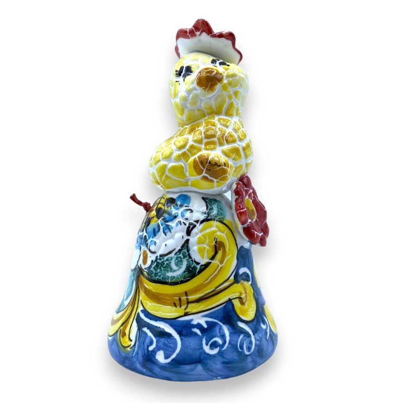 Campana in ceramica siciliana (1 Pz) decorata a mano soggetto a scelta Pulcino o Gallina - 