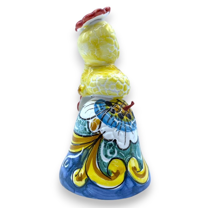 Hand-decorated Sicilian ceramic bell, subject of your choice Chick or Hen (1 pc) - 