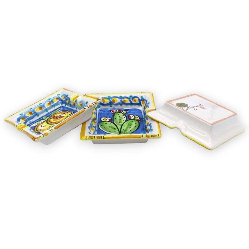 Cendrier en céramique Caltagirone, 3 options de couleurs (1pc) décoration aléatoire - 