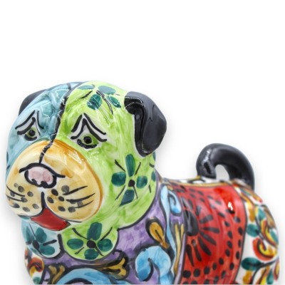 Caltagirone Ceramic Pug Dog, Measurements h 18 x 20 cm approx. ÉLITE series modern decoration - 