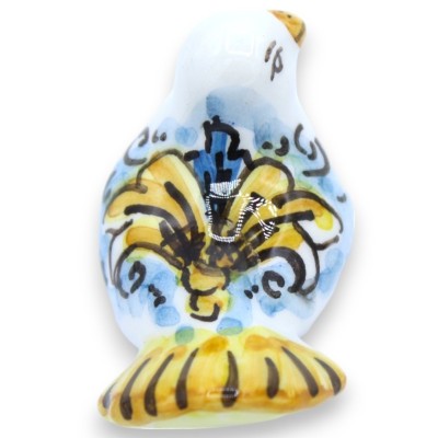 Caltagirone Ceramic Dove, L 5 x 3 cm ca. (1st) slumpmässig dekoration och färg - 