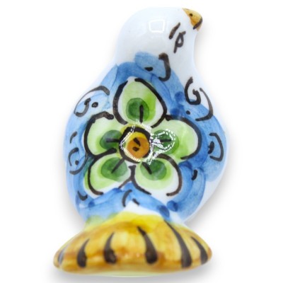 Caltagirone Ceramic Dove, L 5 x 3 cm ca. (1st) slumpmässig dekoration och färg - 