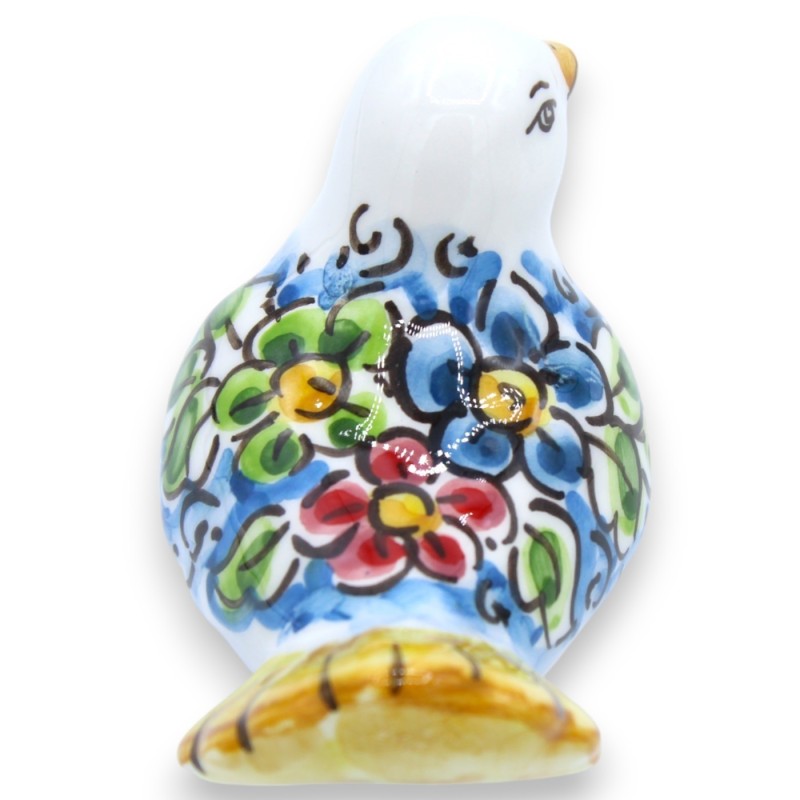 Colombe en céramique Caltagirone, L 9 x 6 cm environ. (1pc) décoration et couleur aléatoires - 