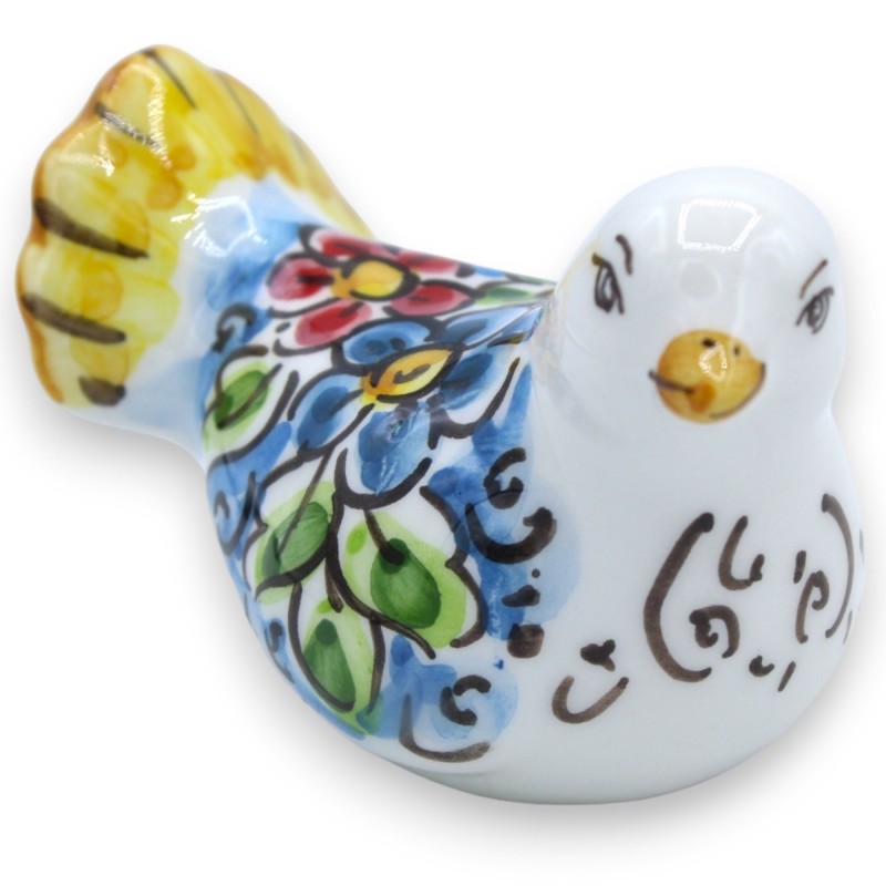 Colombe en céramique Caltagirone, L 9 x 6 cm environ. (1pc) décoration et couleur aléatoires - 