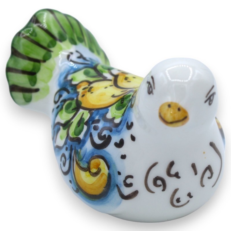 Caltagirone keramische duif, L 9 x 6 cm ca. (1pc) willekeurige decoratie en kleur - 