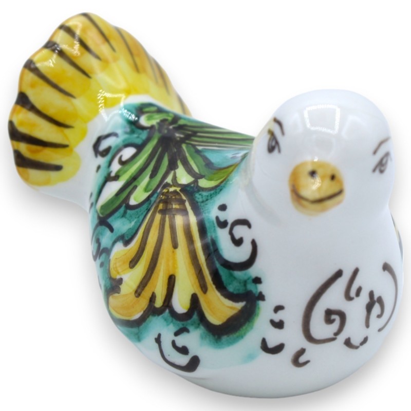 Colombe en céramique Caltagirone, L 9 x 6 cm environ. (1pc) décoration et couleur aléatoires - 