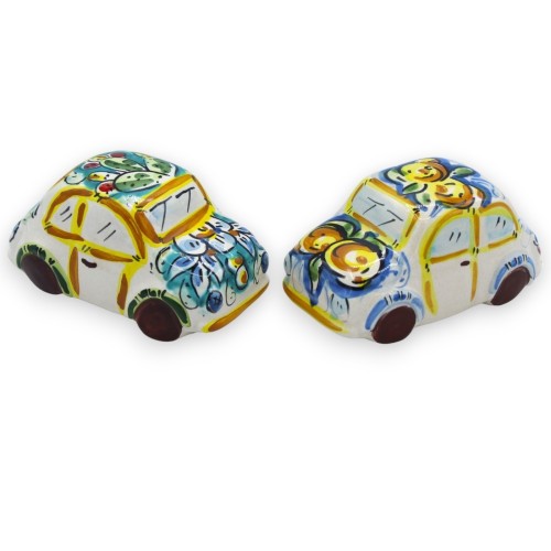 Veículo cerâmico Cinquecento Caltagirone, 2 opções de cores e decoração aleatória (1 unidade) - 