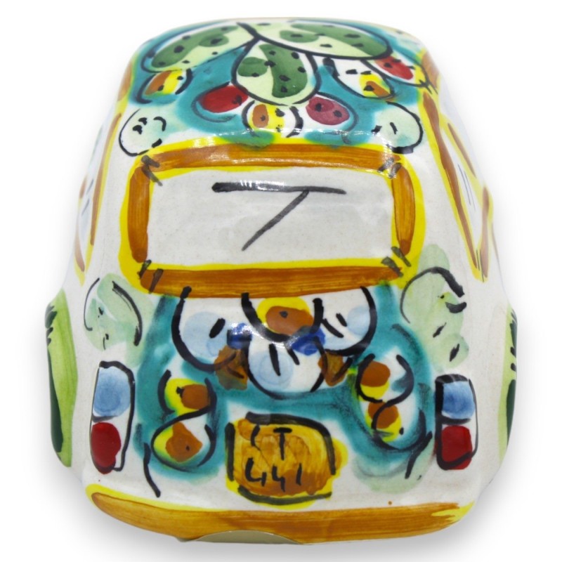 Pojazd ceramiczny Cinquecento Caltagirone, 2 opcje kolorystyczne i losowa dekoracja (1 szt.) - 